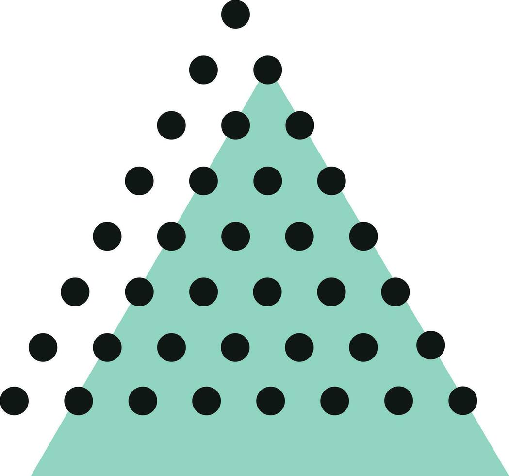 beauty of green geometry and harmony in black dots forming a triangle. vector