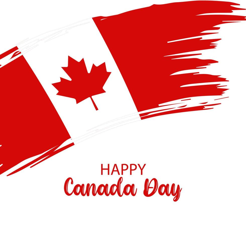 Happy Canada Day. Canadian National Day banner with maple leaf