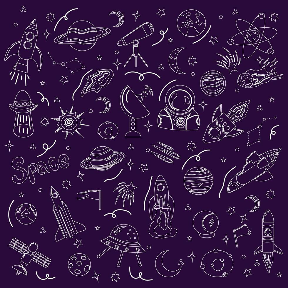 Cosmic Elements Vector Illustration Set Exploring the Depths of Space.
