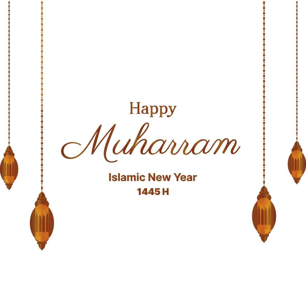 Happy Islamic new year and muharram vector