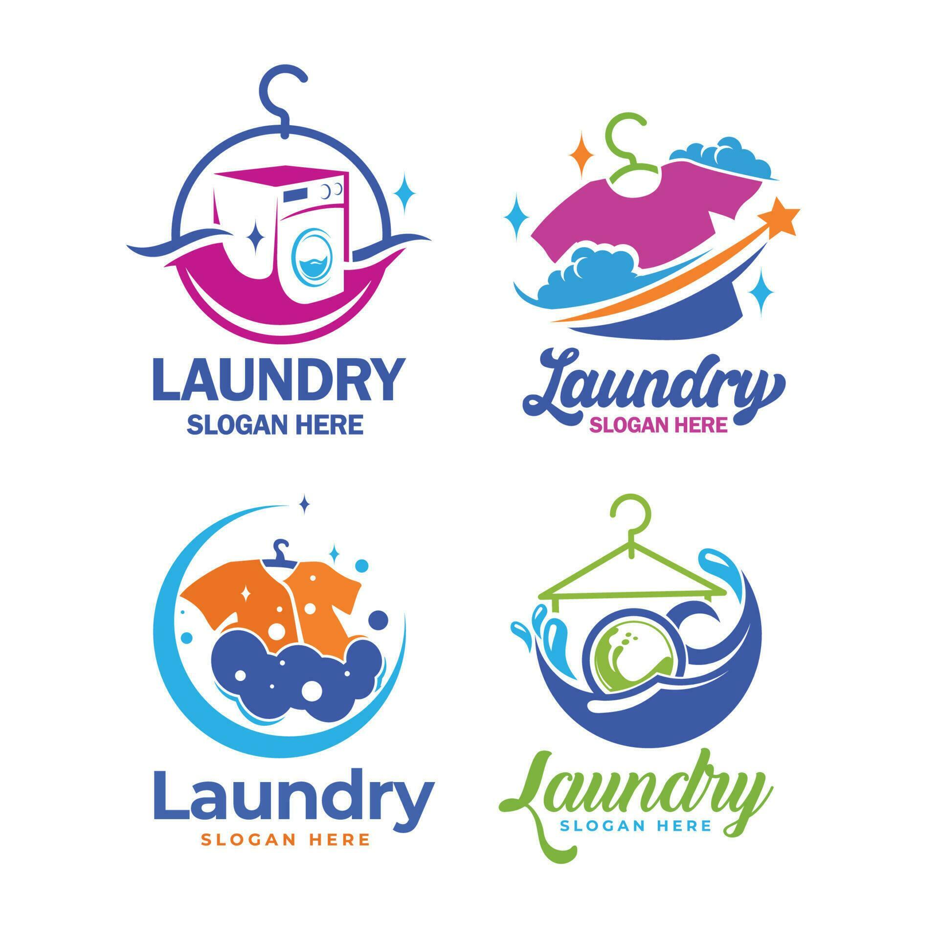 Laundy logo collection template. Laundry service illustration vector ...