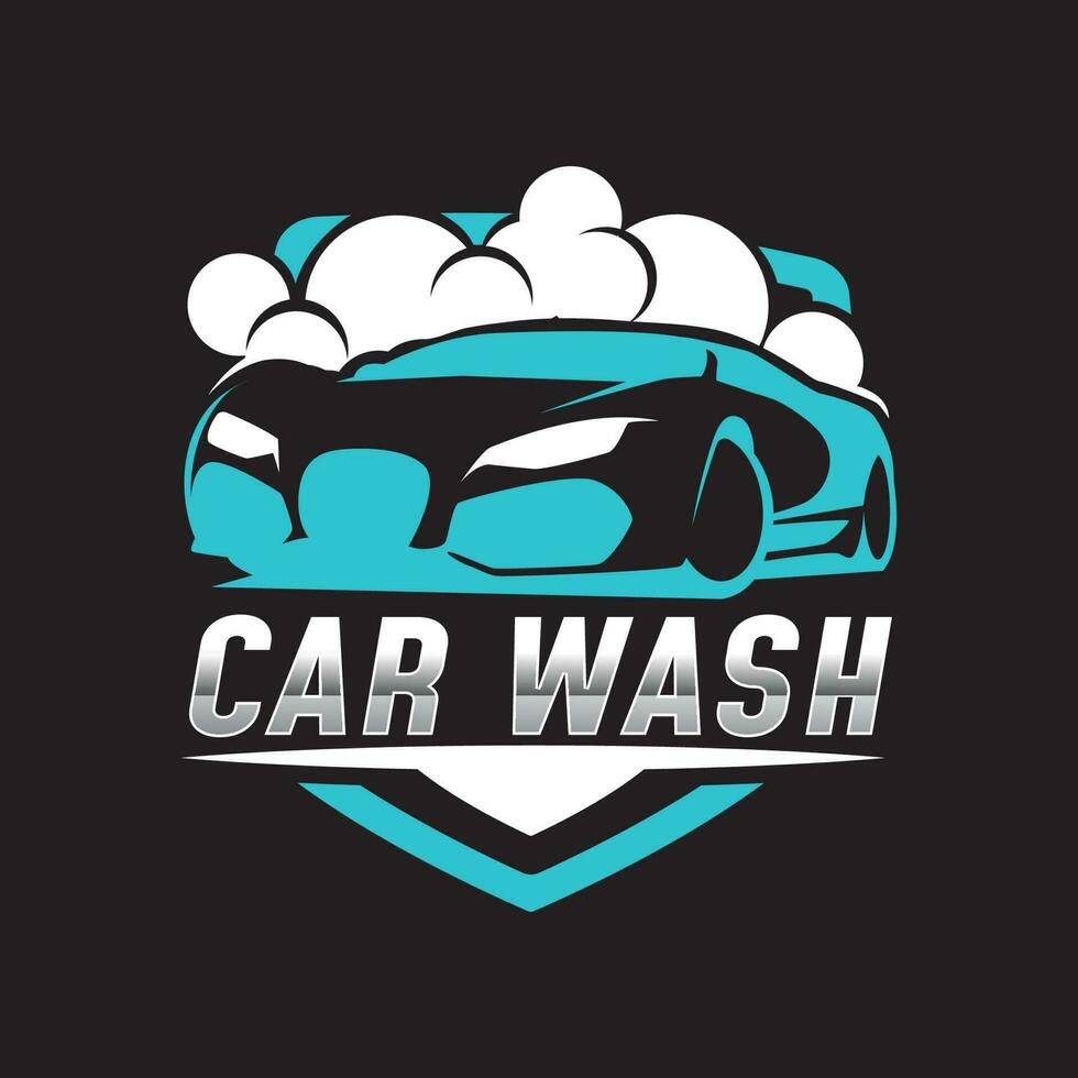 elegante coche lavar logo diseño. coche Lavado Servicio vector ilustración