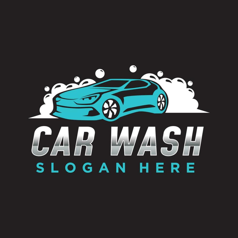 Elegant car wash logo design. Car washing service vector illustration