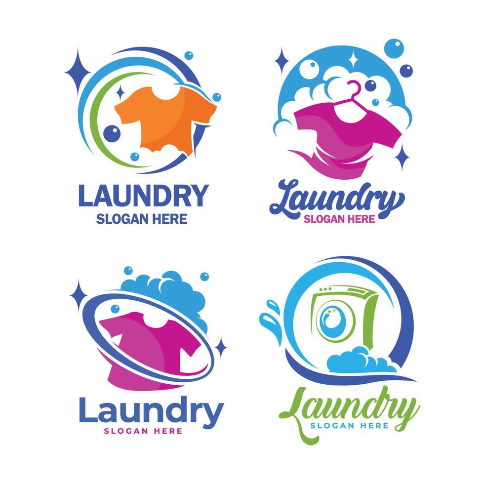 Laundy logo collection template. Laundry service illustration vector