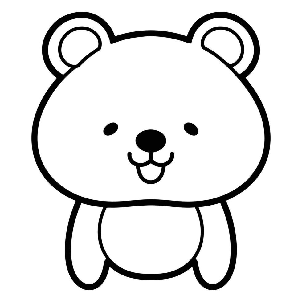 Hand Drawn cute bear in doodle style vector