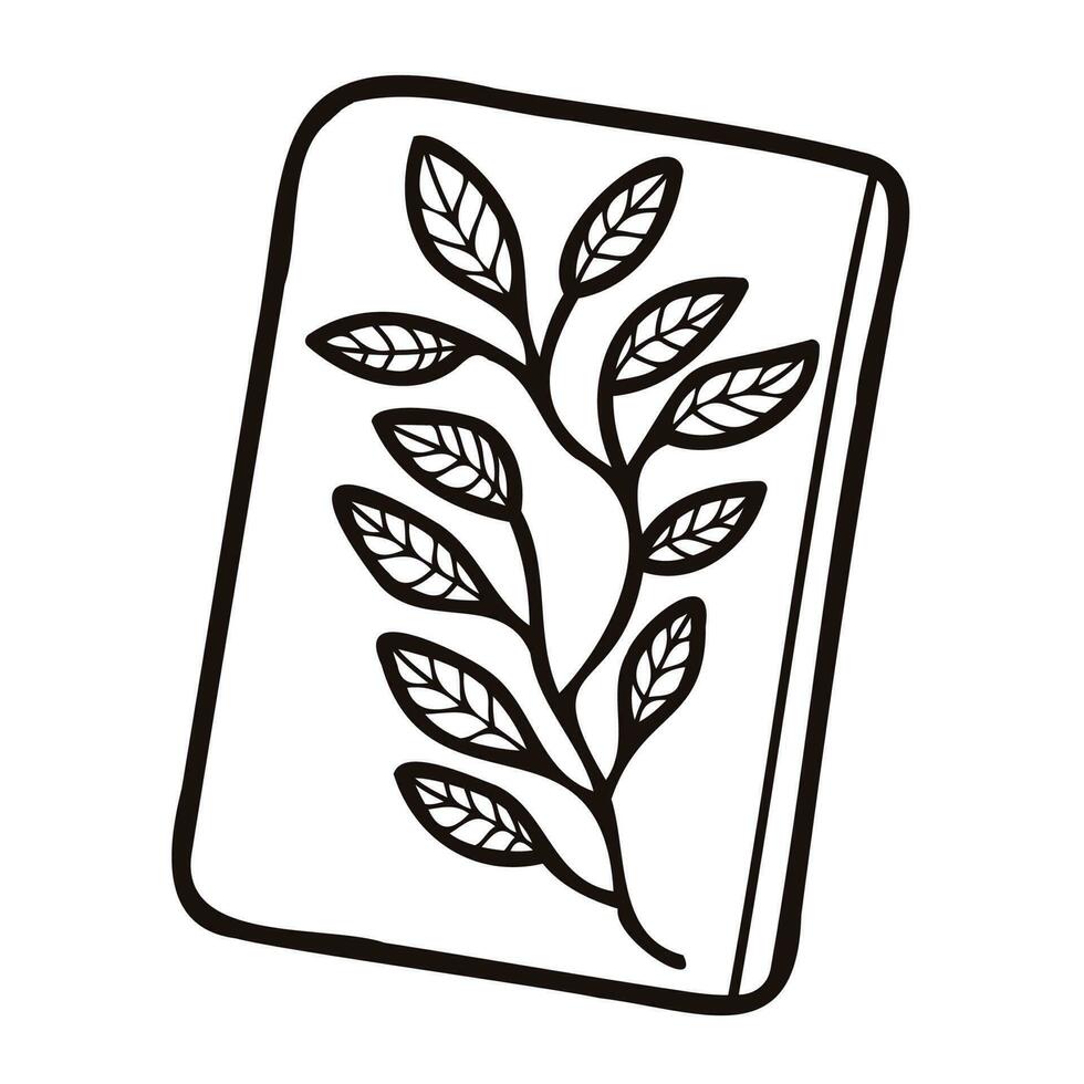 Hand Drawn cute notebook with leaves in doodle style 24264007 Vector Art at Vecteezy
