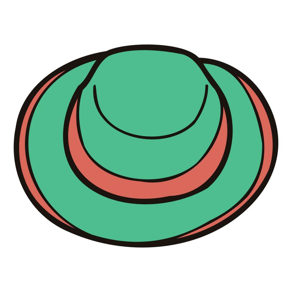 Hand Drawn sun hat in doodle style vector