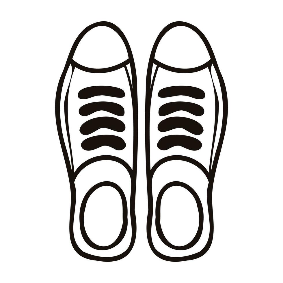Hand Drawn cute sneakers in doodle style vector