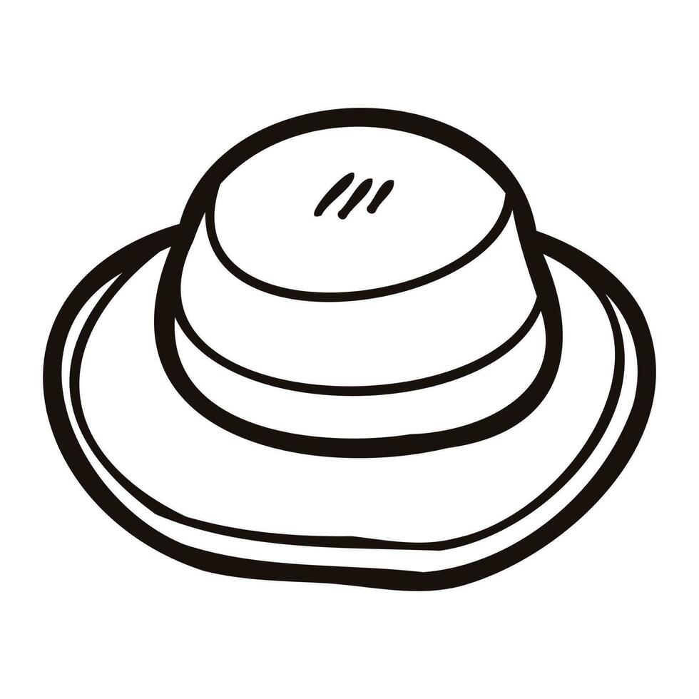 Hand Drawn sun hat in doodle style vector