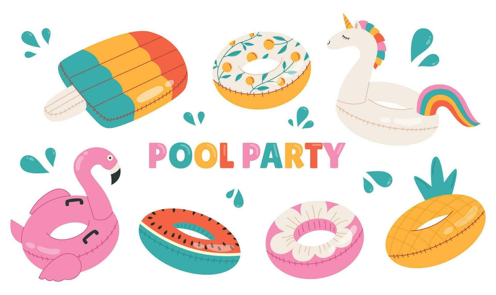 Cartoon colorful swimming ring vector