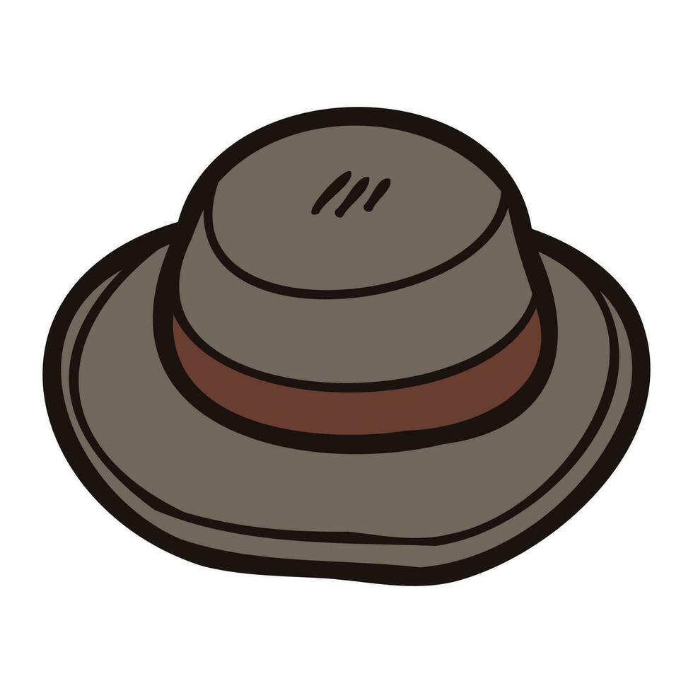 Hand Drawn sun hat in doodle style vector