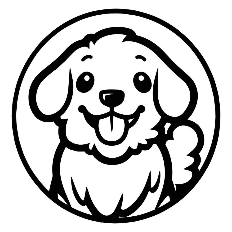 mano dibujado linda perro en garabatear estilo vector