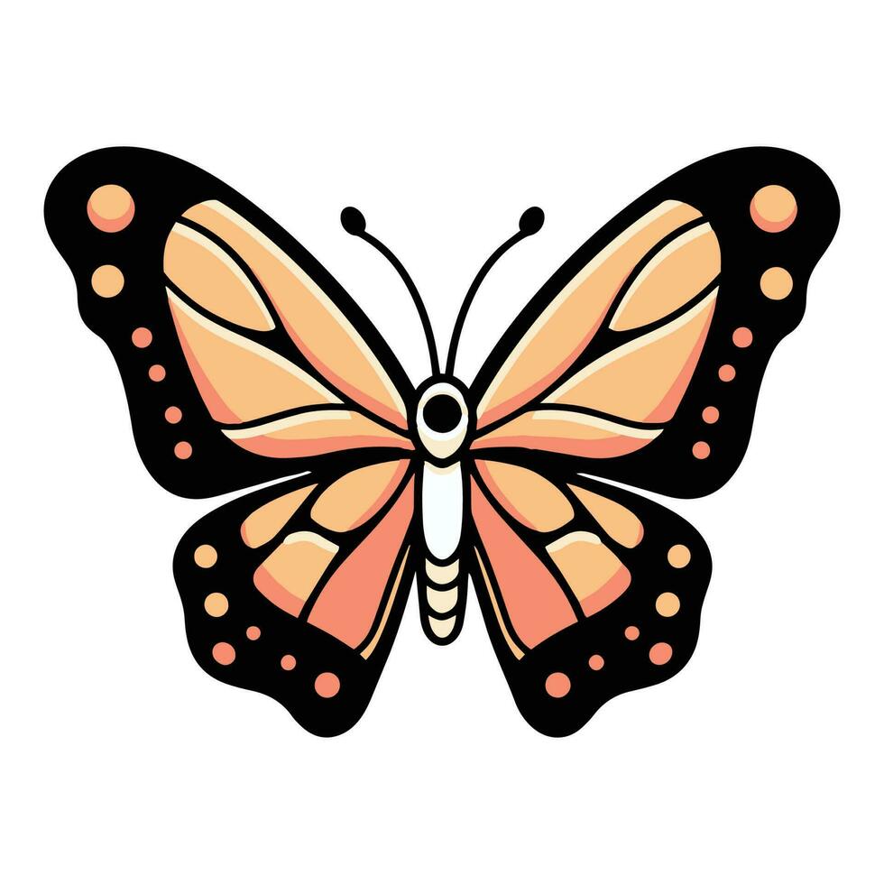 Hand Drawn butterfly in doodle style vector