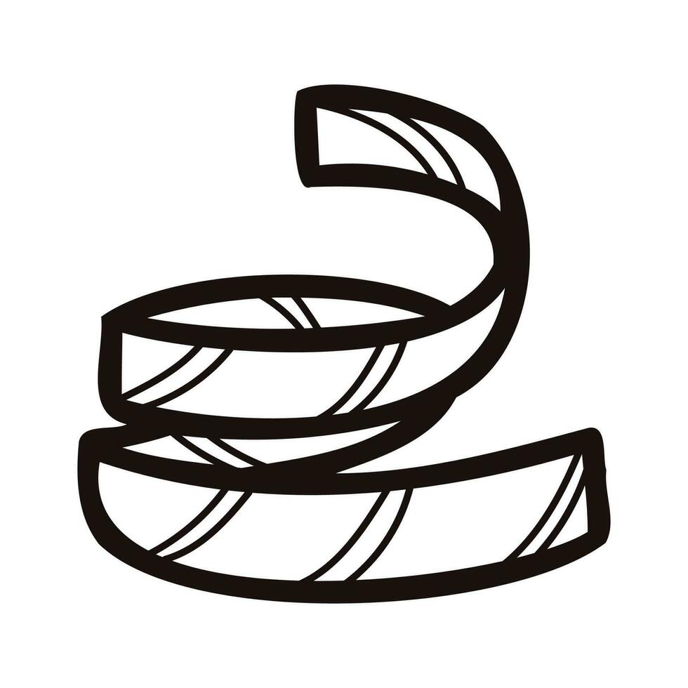 Hand Drawn ribbon in doodle style vector