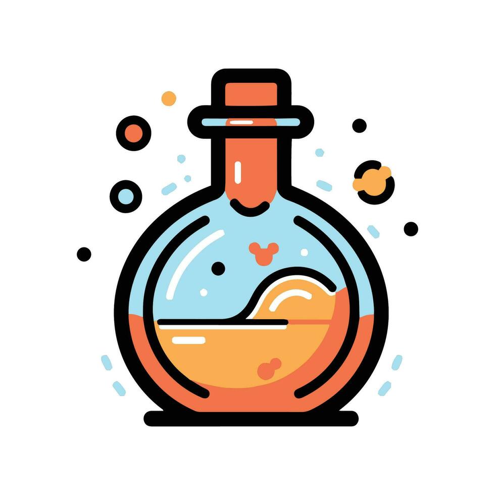 Hand Drawn science test tube in doodle style vector