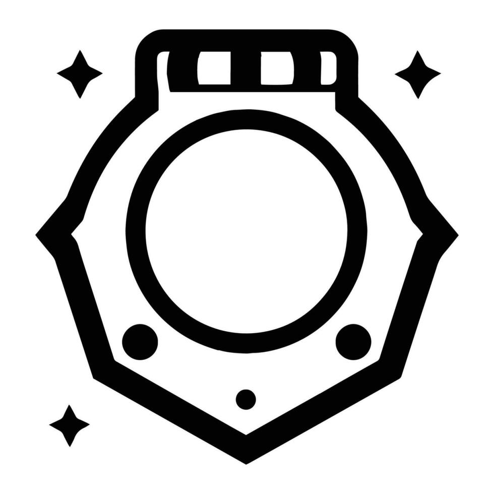 vintage logo in flat line art style vector