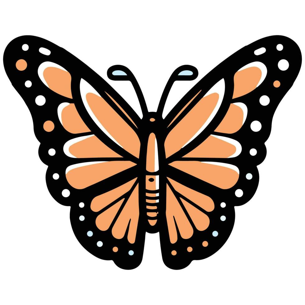 mano dibujado mariposa en garabatear estilo vector