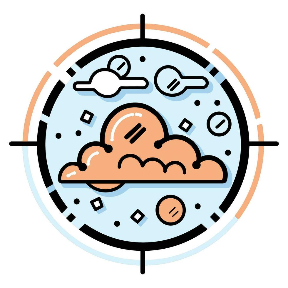 Hand Drawn sun and clouds in doodle style vector