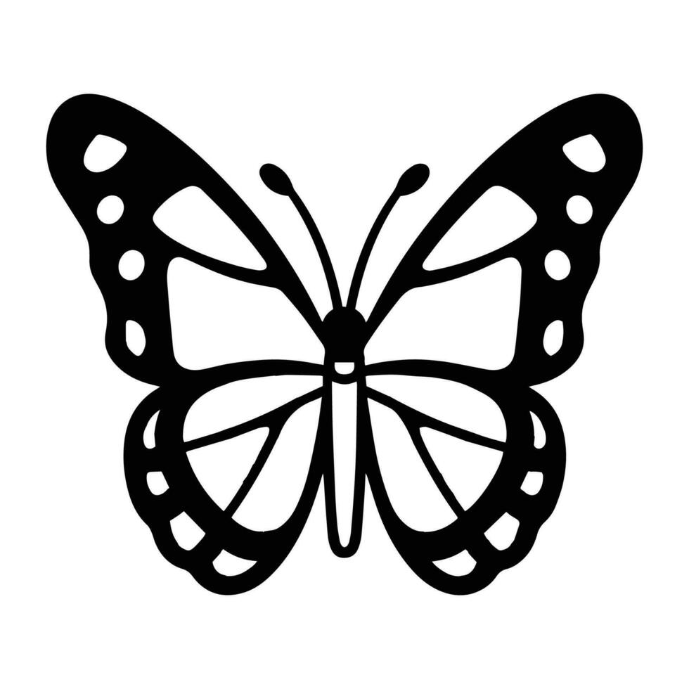 mano dibujado mariposa en garabatear estilo vector