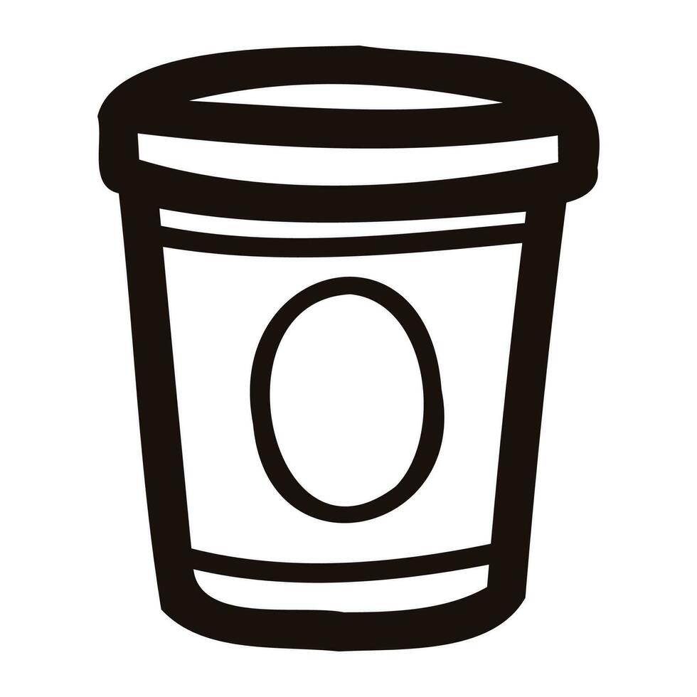 Hand Drawn paper coffee mugs in doodle style vector