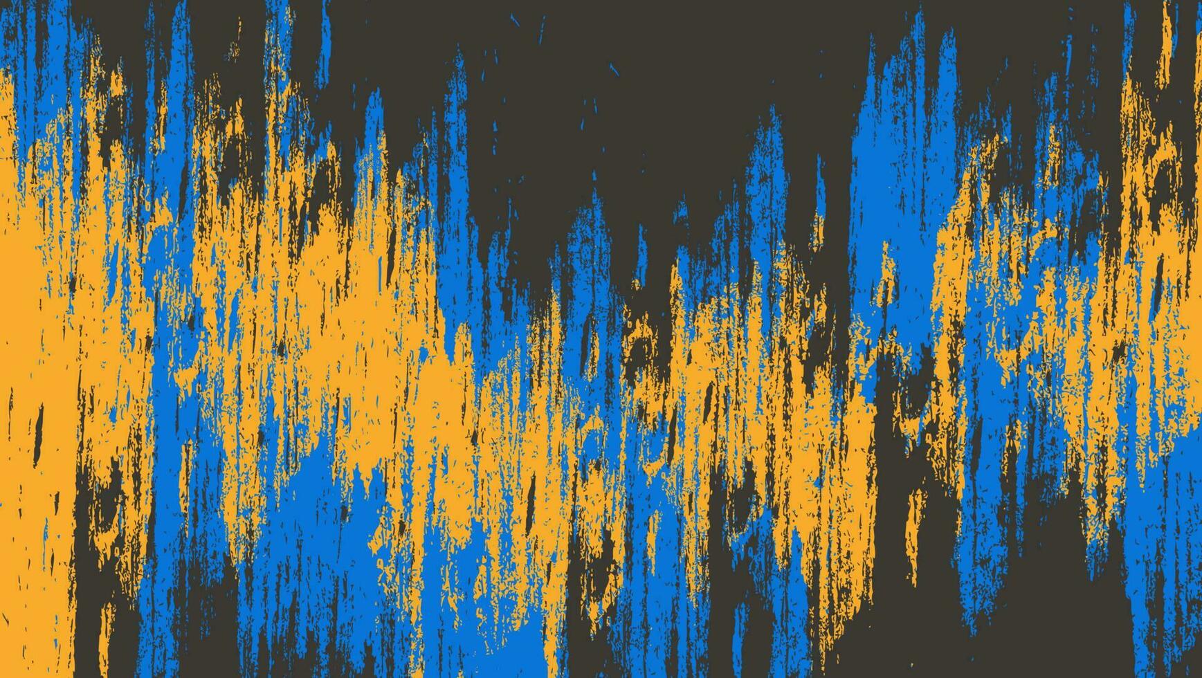 Abstract Yellow Blue Paint Grunge Texture In Black Background Design vector