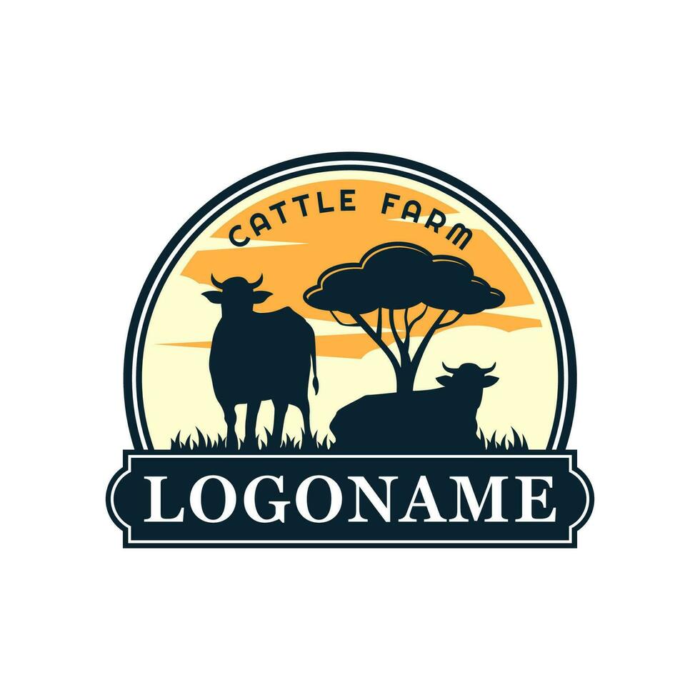 Farm and ranch logo template, agriculture logo design vector