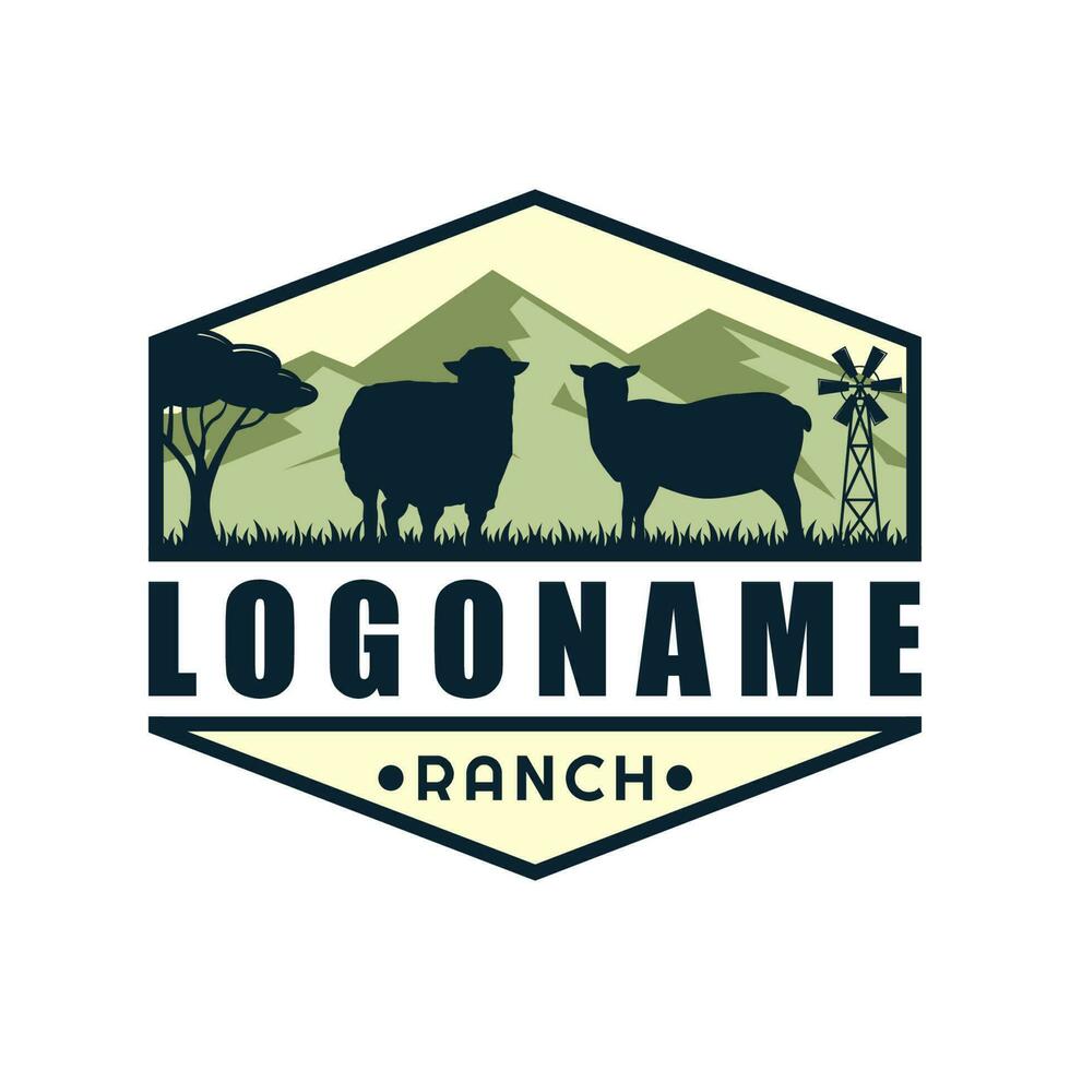 Farm and ranch logo template, agriculture logo design vector