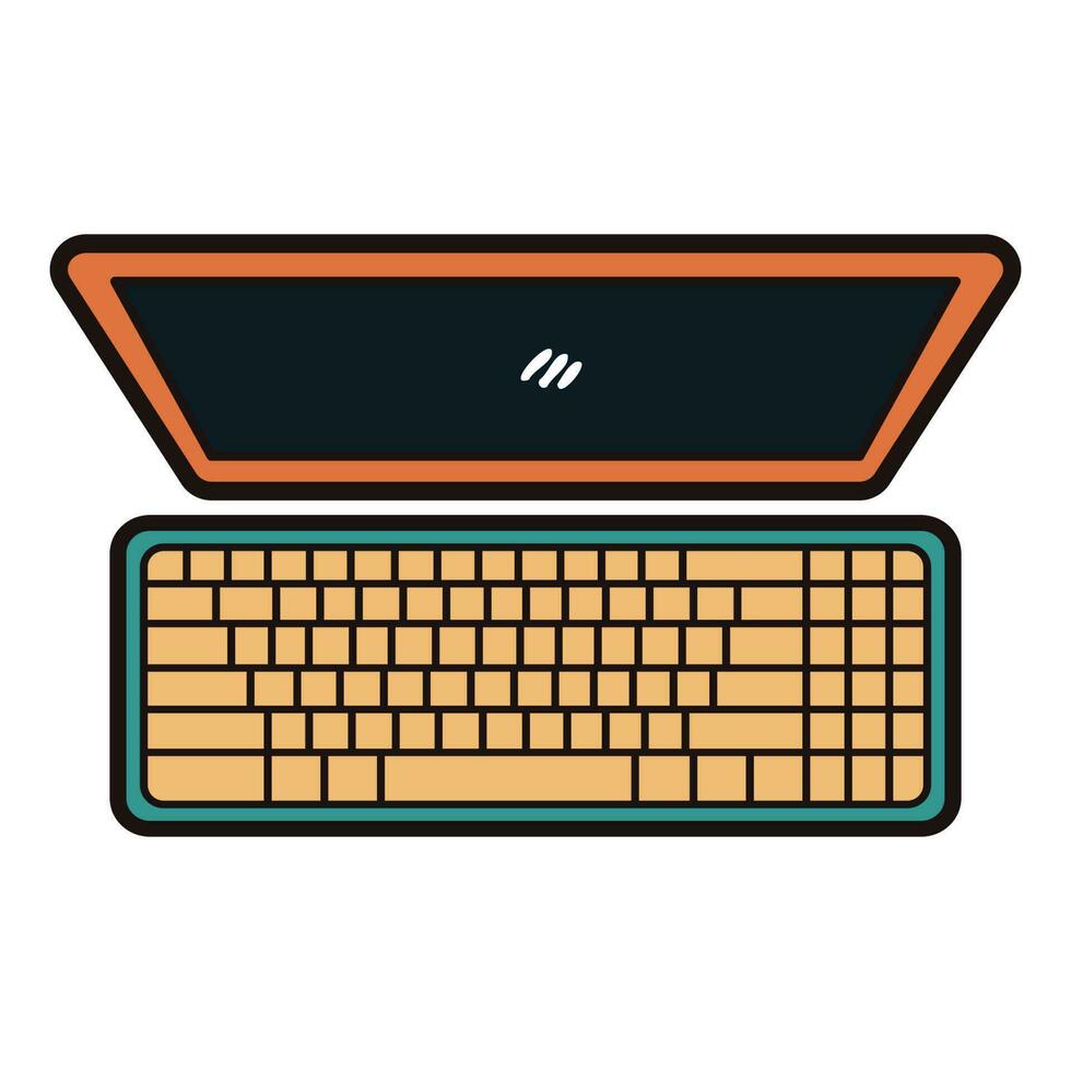 Hand Drawn laptop in doodle style vector