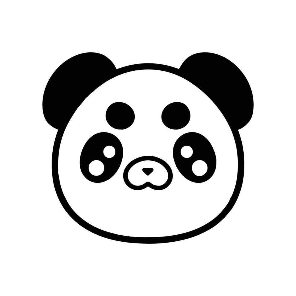 Hand Drawn cute panda in doodle style vector