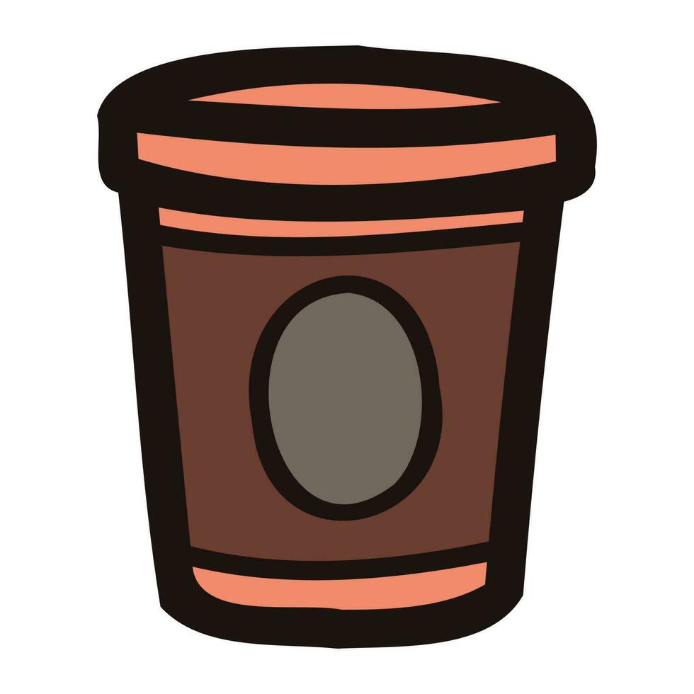 Hand Drawn paper coffee mugs in doodle style vector