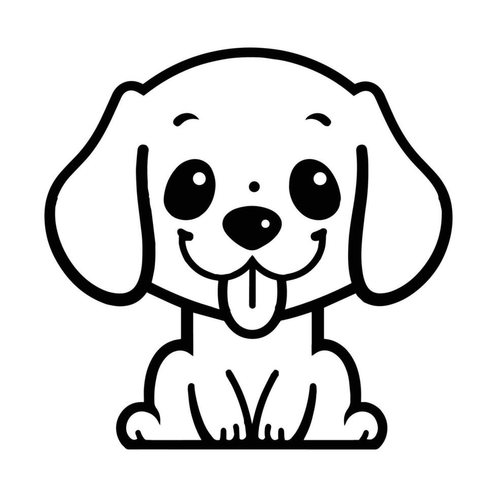 Hand Drawn cute dog in doodle style vector
