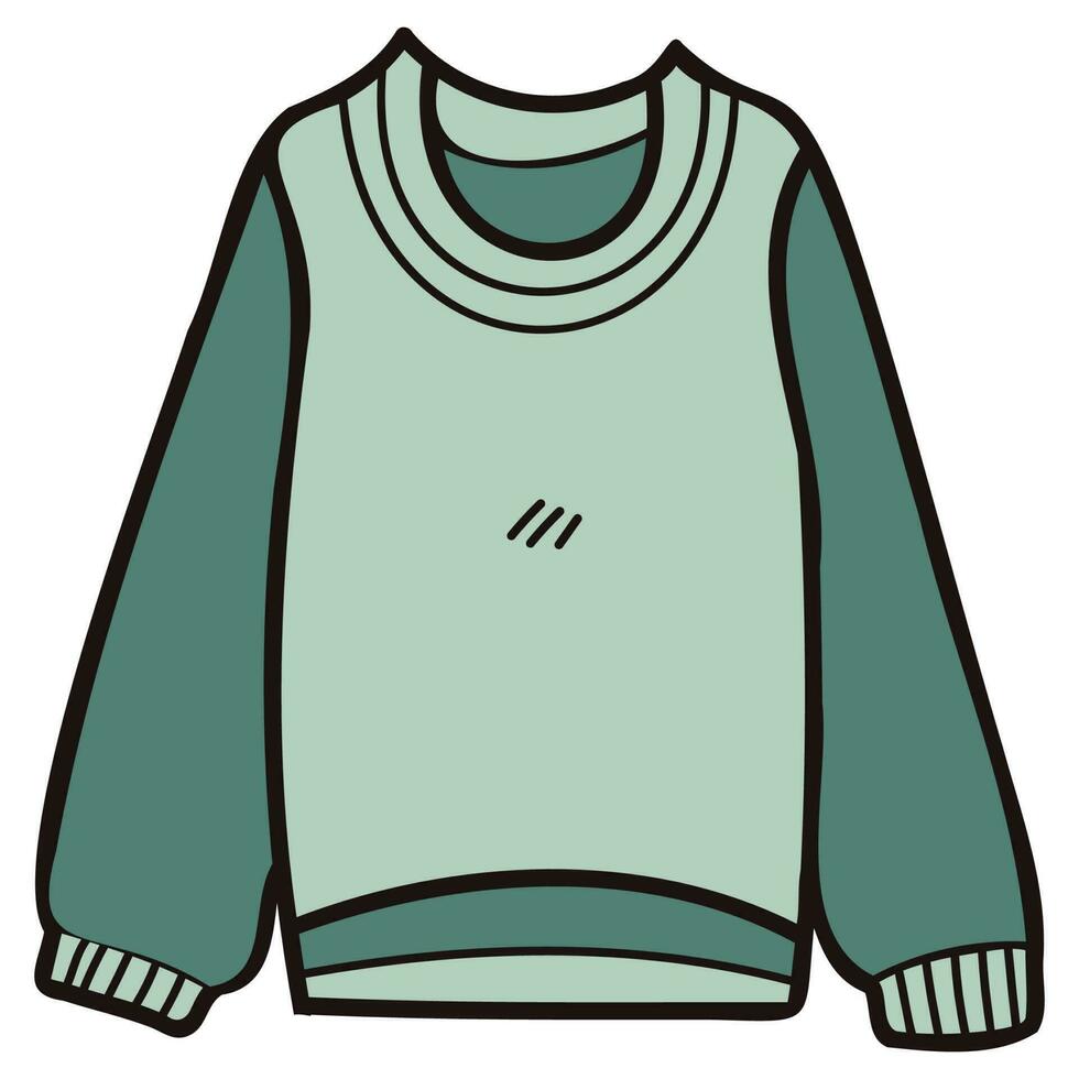 Hand Drawn cute sweater for women in doodle style vector