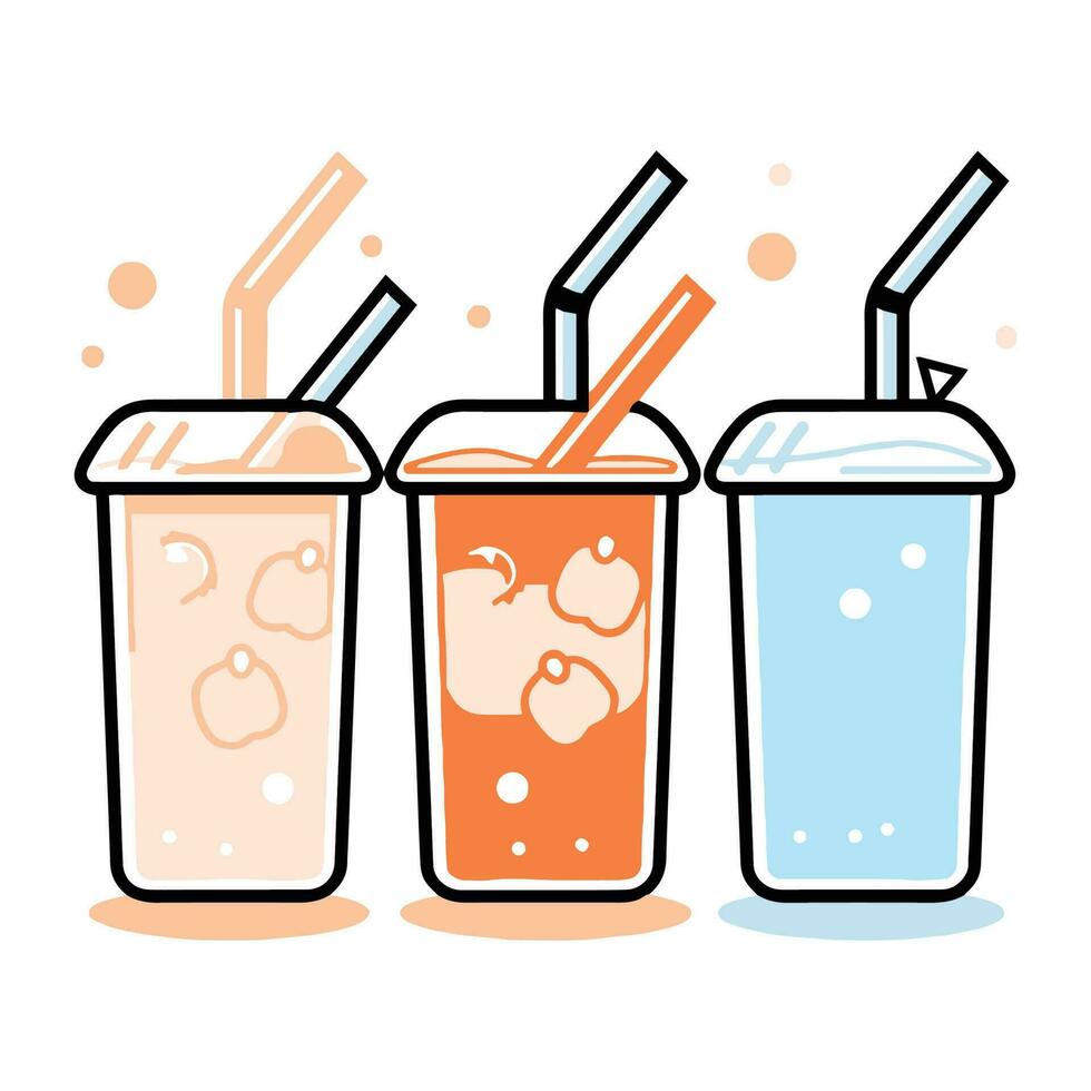 Hand Drawn refreshing juice in doodle style vector