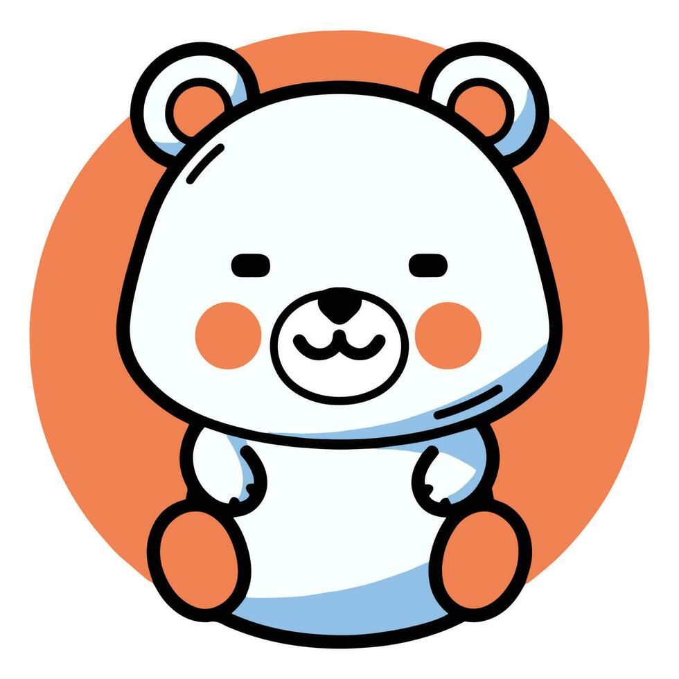 Hand Drawn cute bear in doodle style vector