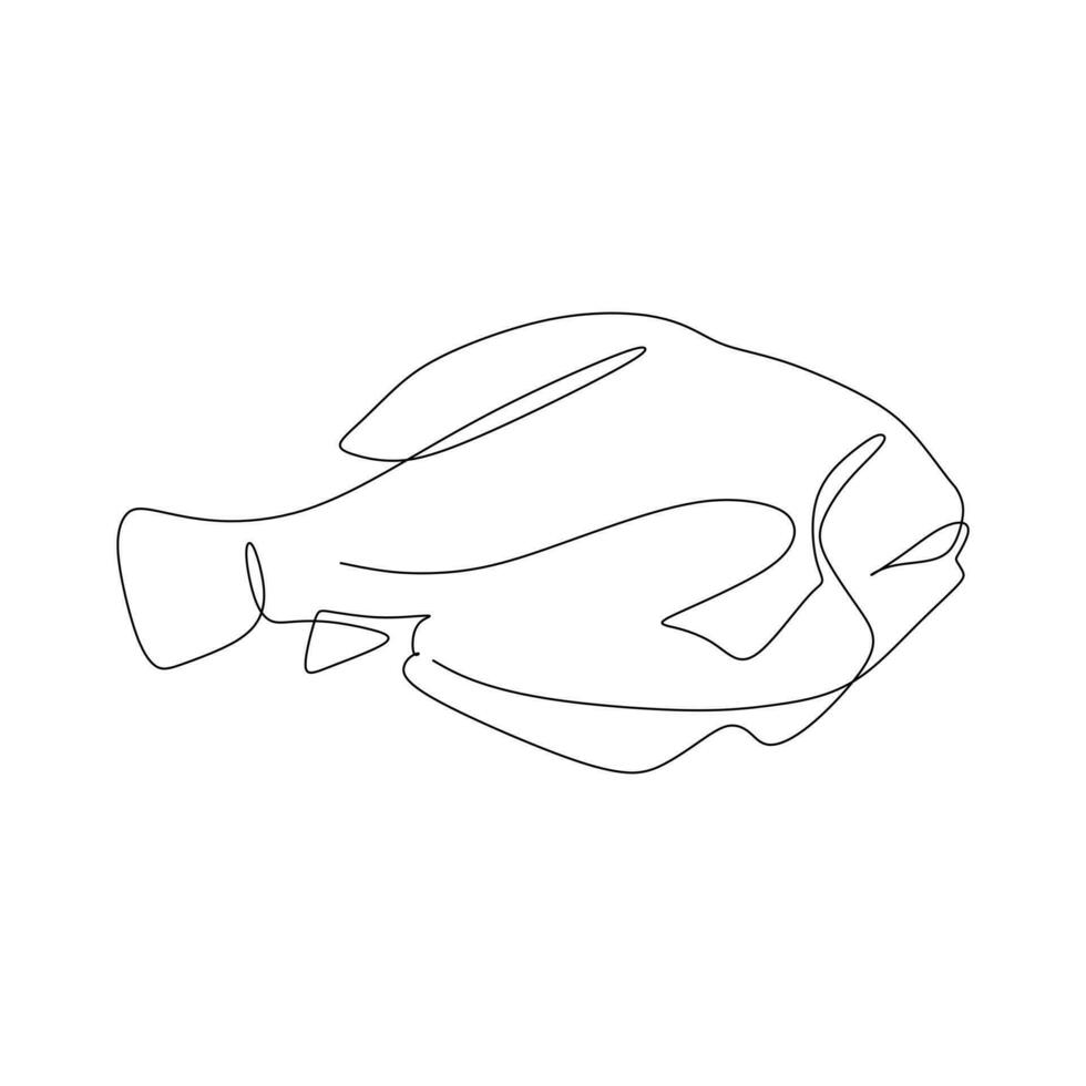 Fish continuous one line drawing. Vector illustration of a sea fish.  24264476 Vector Art at Vecteezy