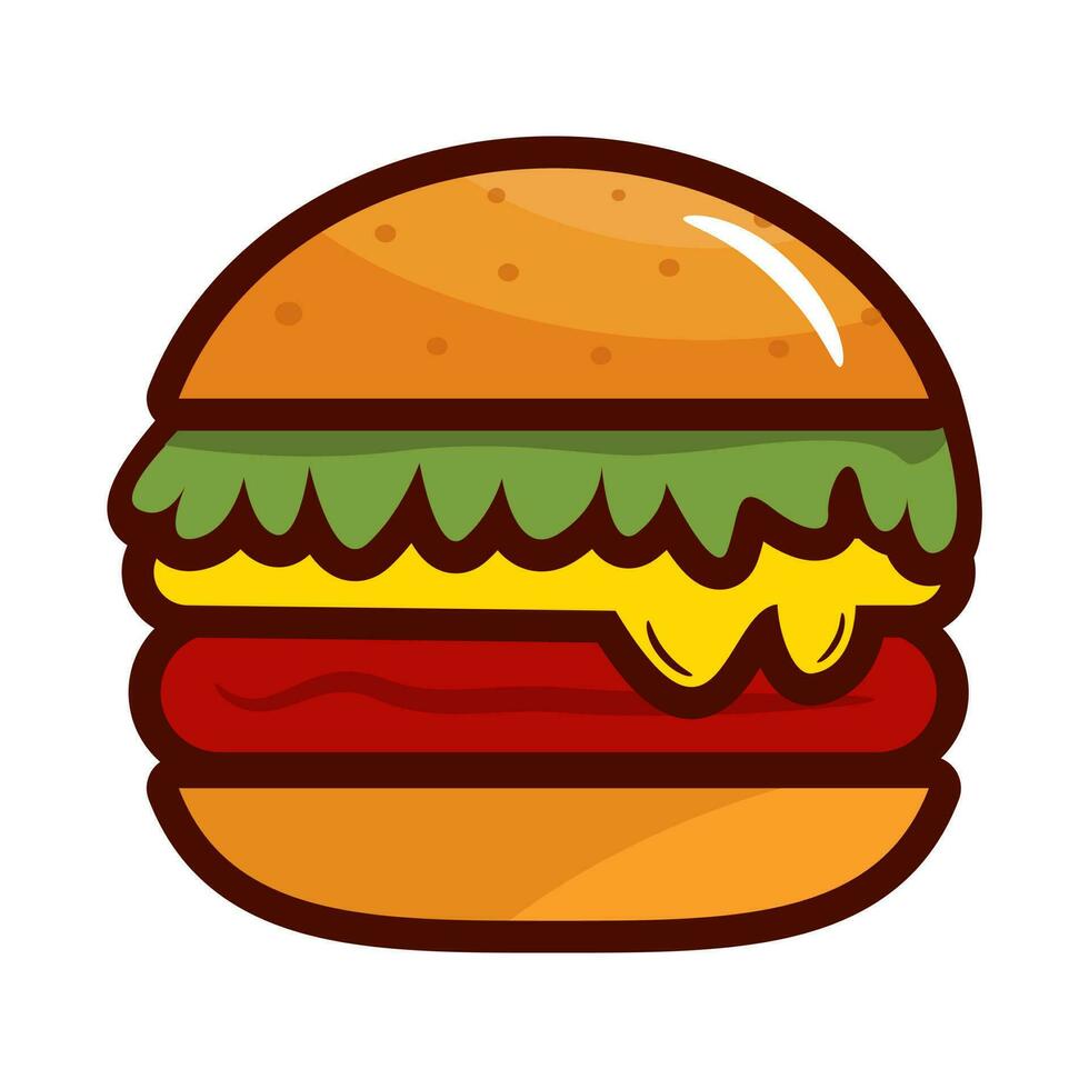 delicious hamburger fast food icon vector illustration design graphic flat style