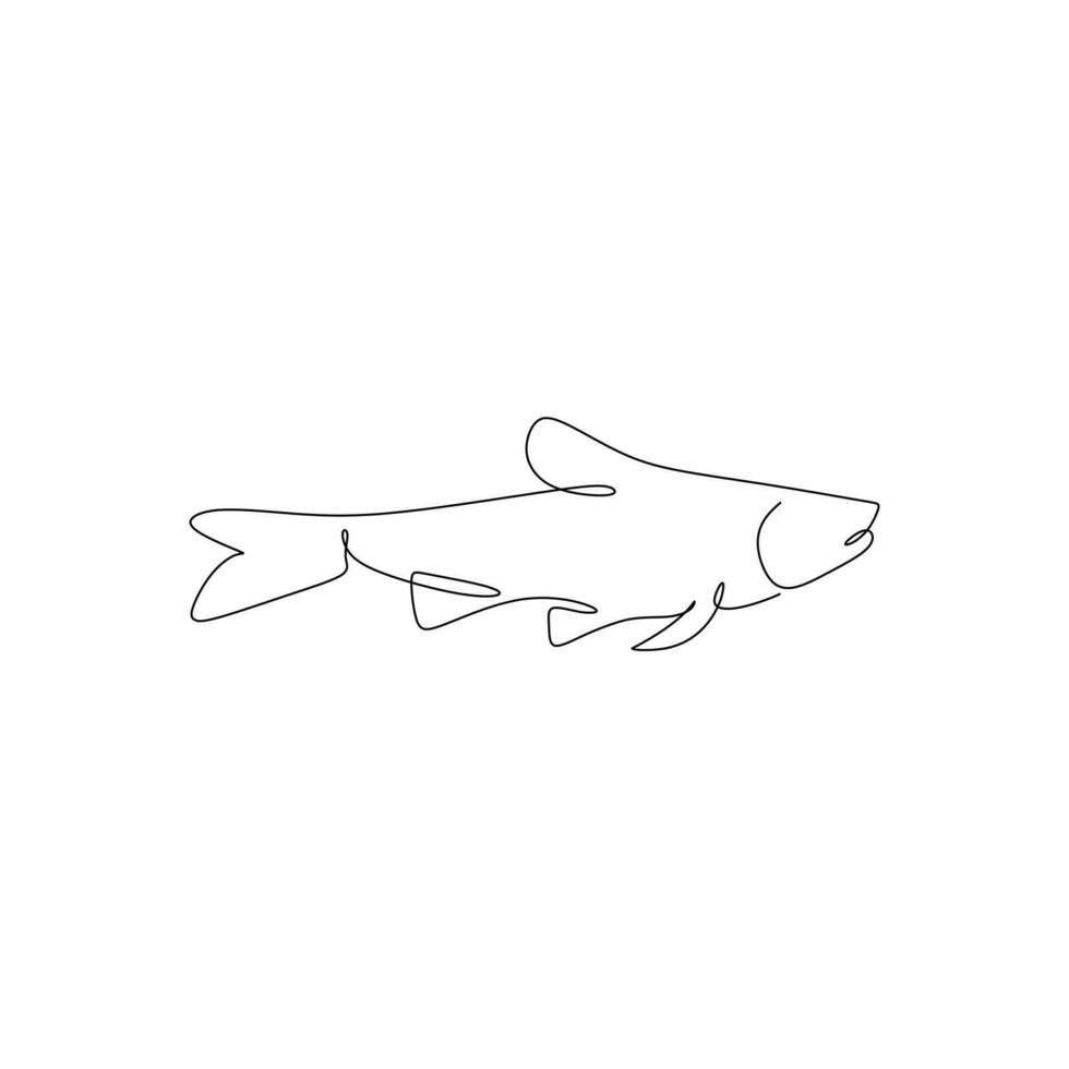 pescado contorno icono aislado en blanco antecedentes. vector ilustración. eps 10