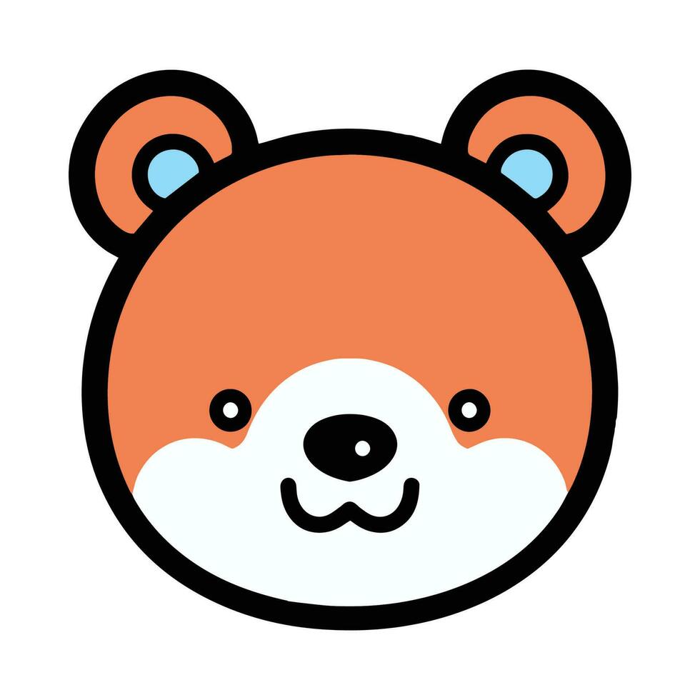 Hand Drawn cute bear in doodle style vector