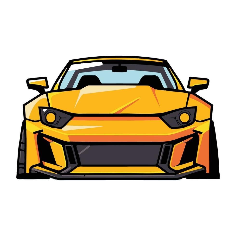 sports car in flat line art style vector