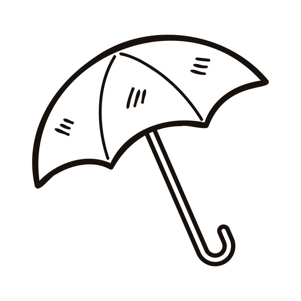 Hand Drawn cute umbrella in doodle style vector