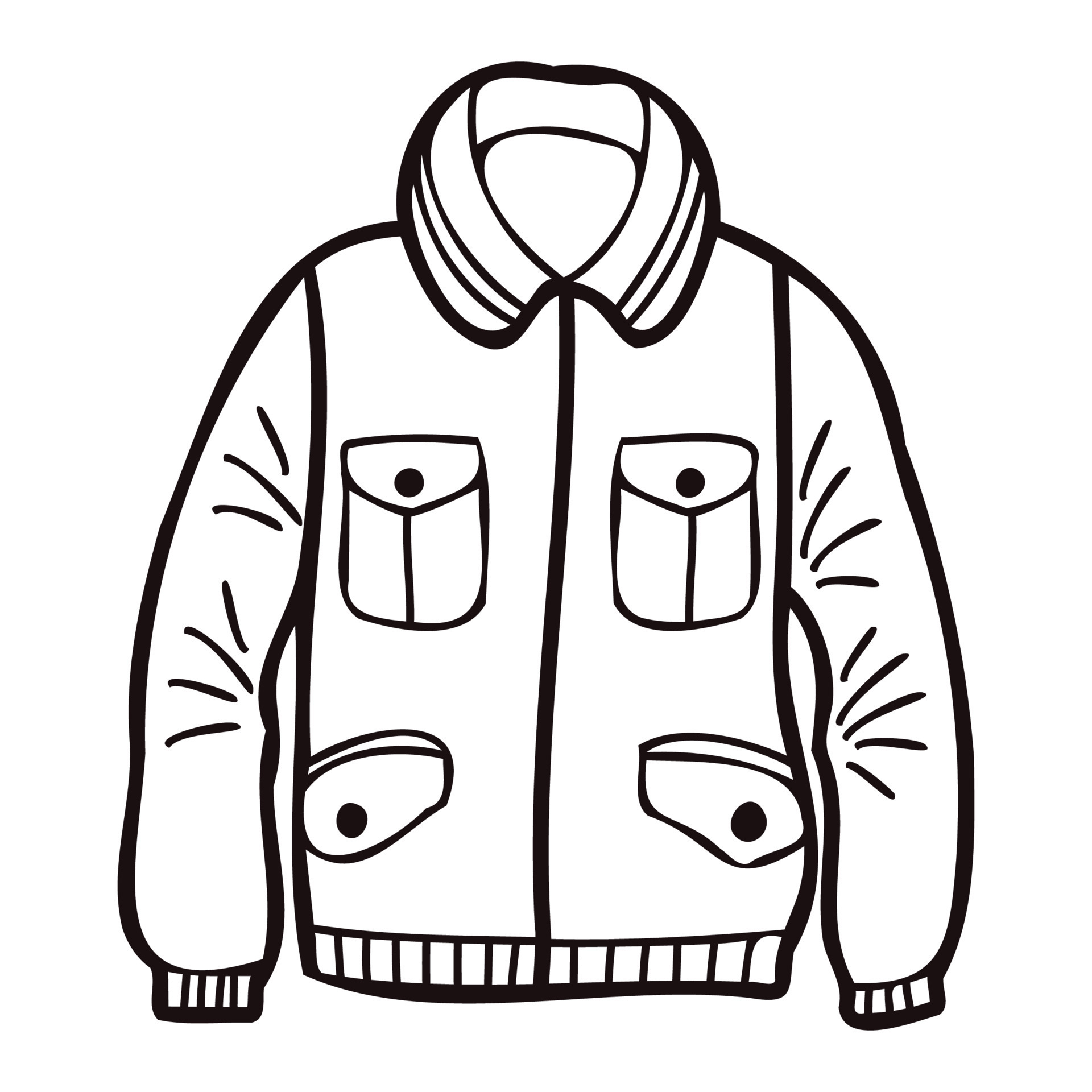 Hand Drawn cute jackets for men in doodle style 24264559 Vector Art at