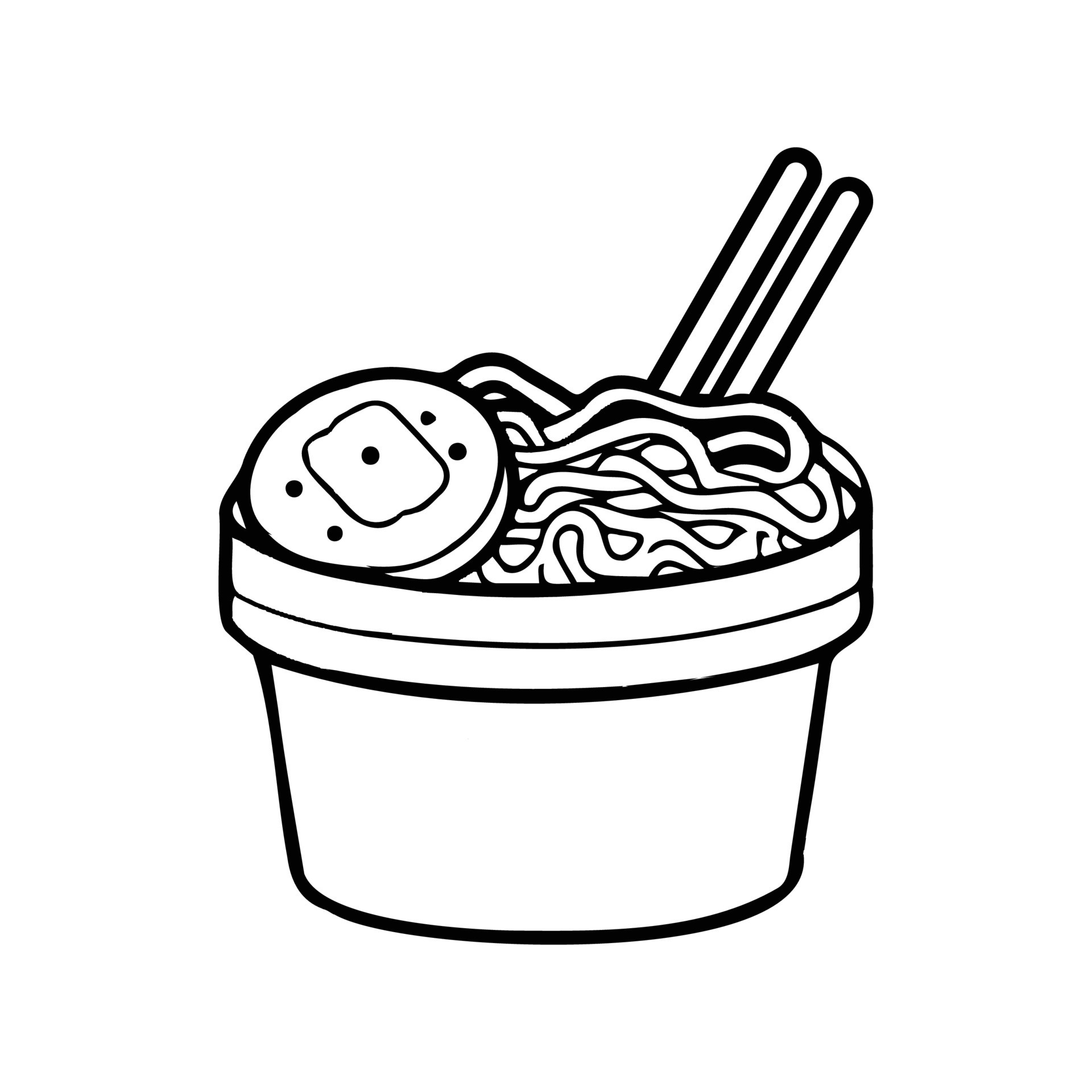 instant noodles clipart black