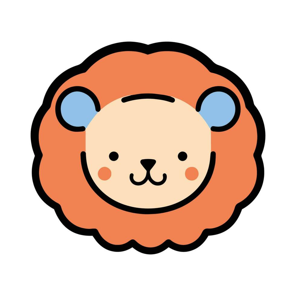 Hand Drawn cute lion in doodle style vector