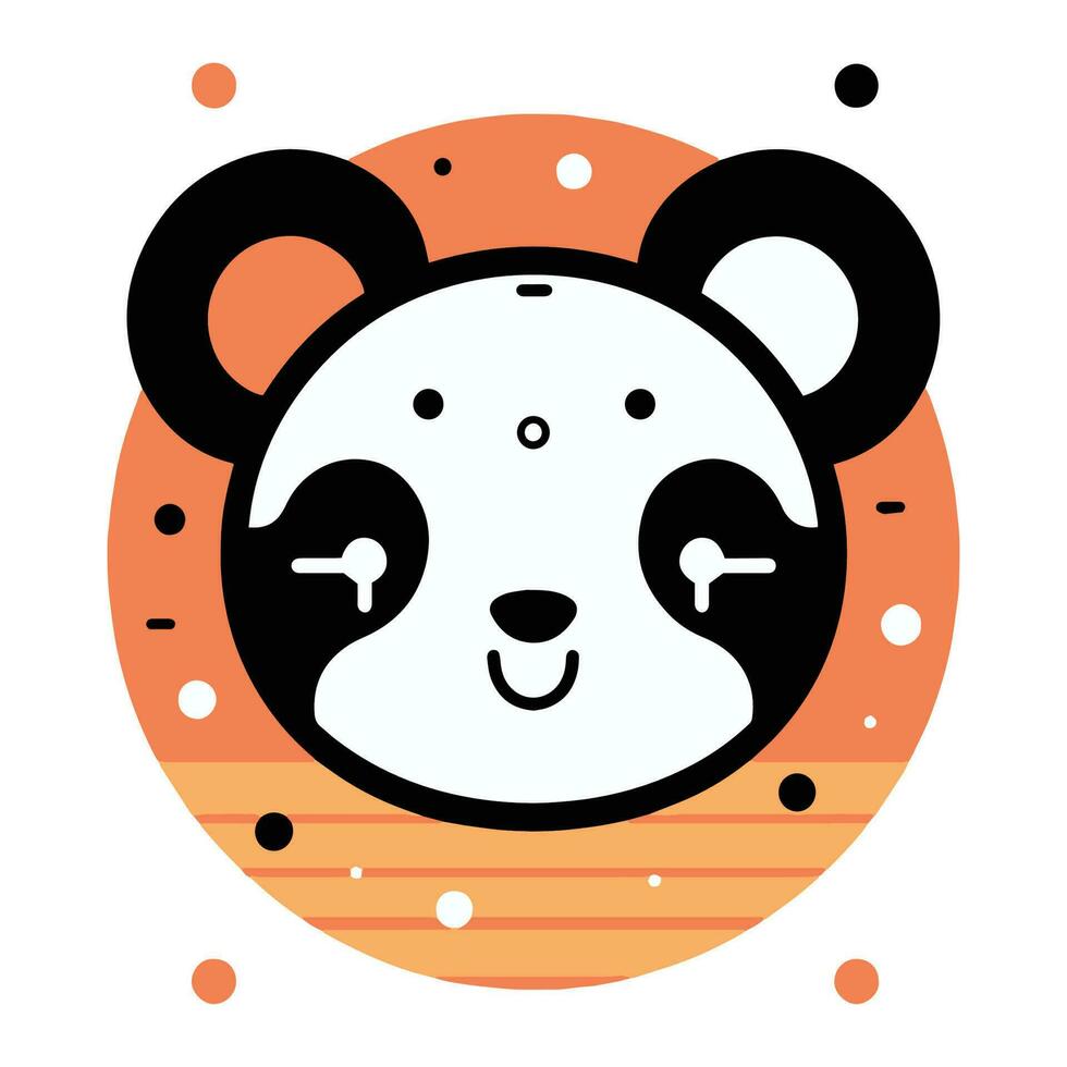 mano dibujado linda panda en garabatear estilo vector