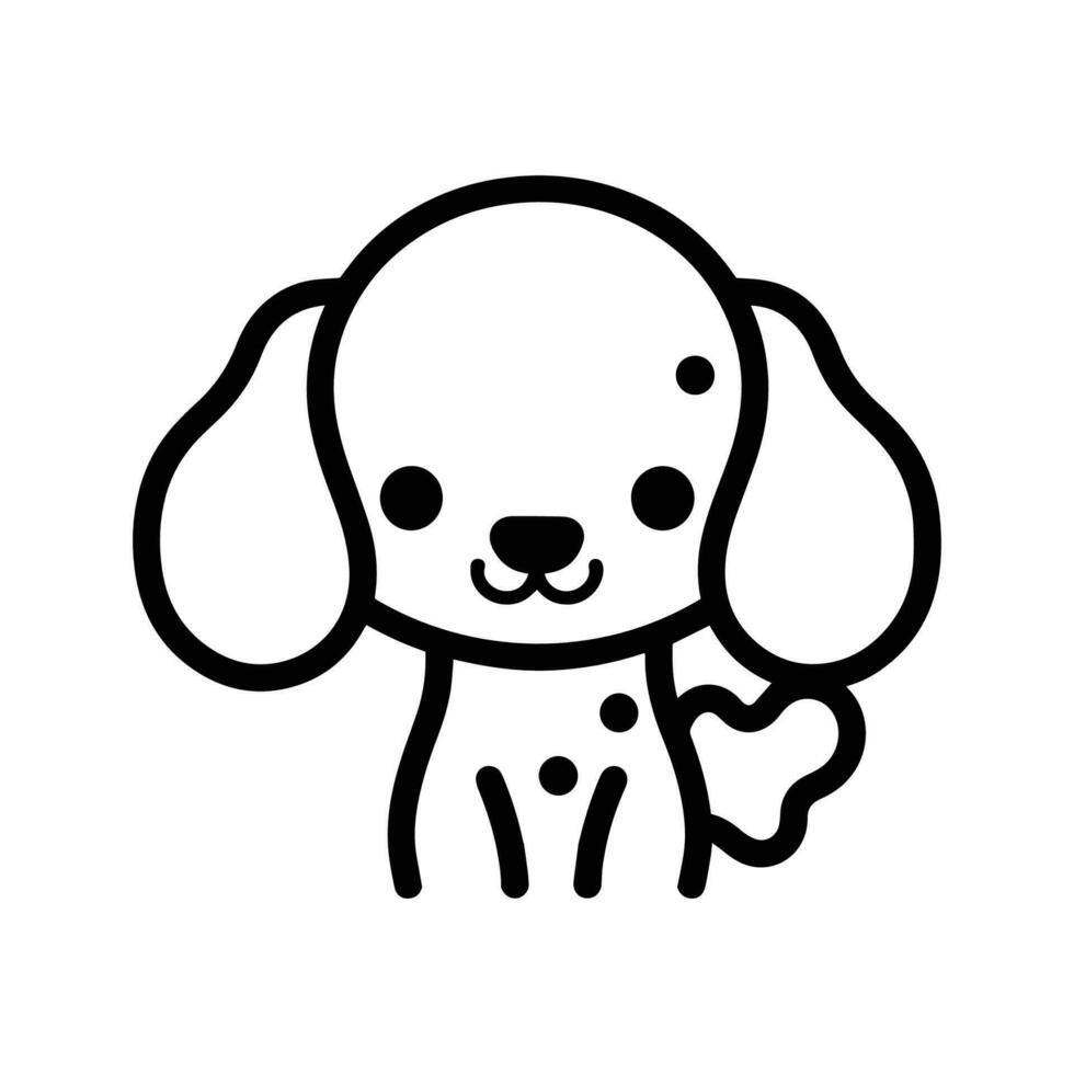 Hand Drawn cute dog in doodle style vector