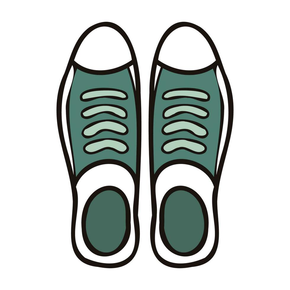 Hand Drawn cute sneakers in doodle style vector