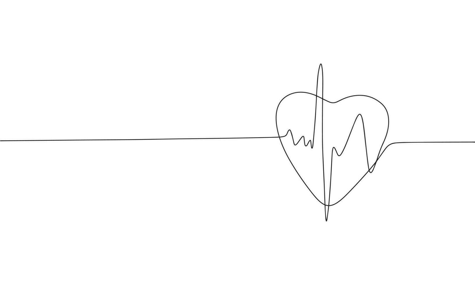 Heart isolated on white background. Line art health heart. One line continuous vector illustration.