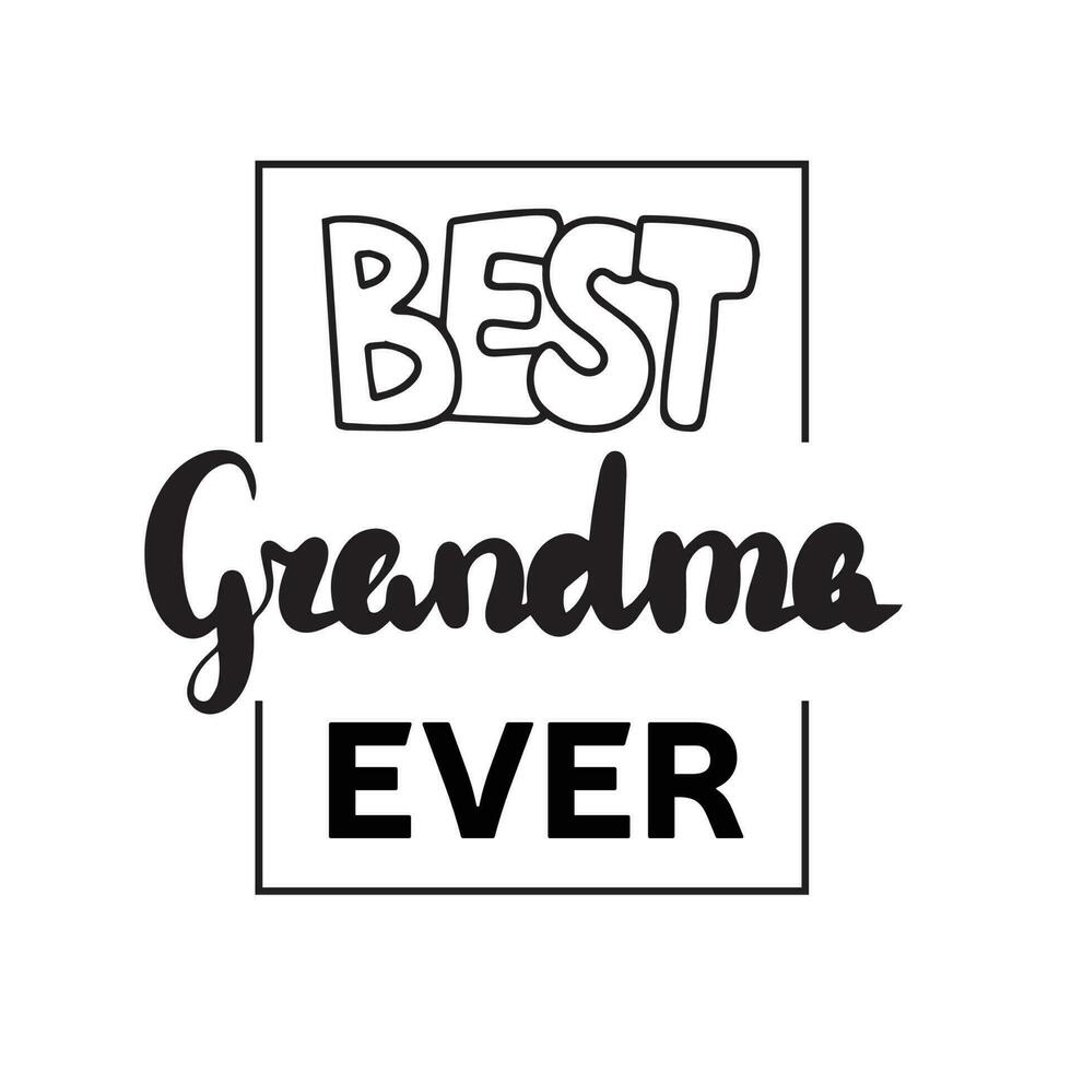 mejor abuela alguna vez. inscripciones o letras aislado en blanco antecedentes. haz de festivo deseos y consignas escrito con elegante cursivo fuentes monocromo decorativo vector ilustración