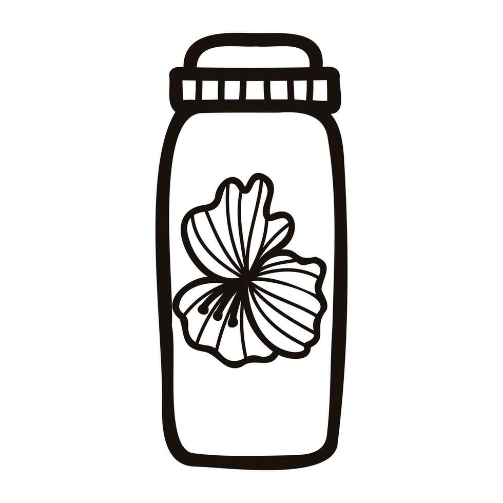 Hand Drawn bottle in doodle style vector