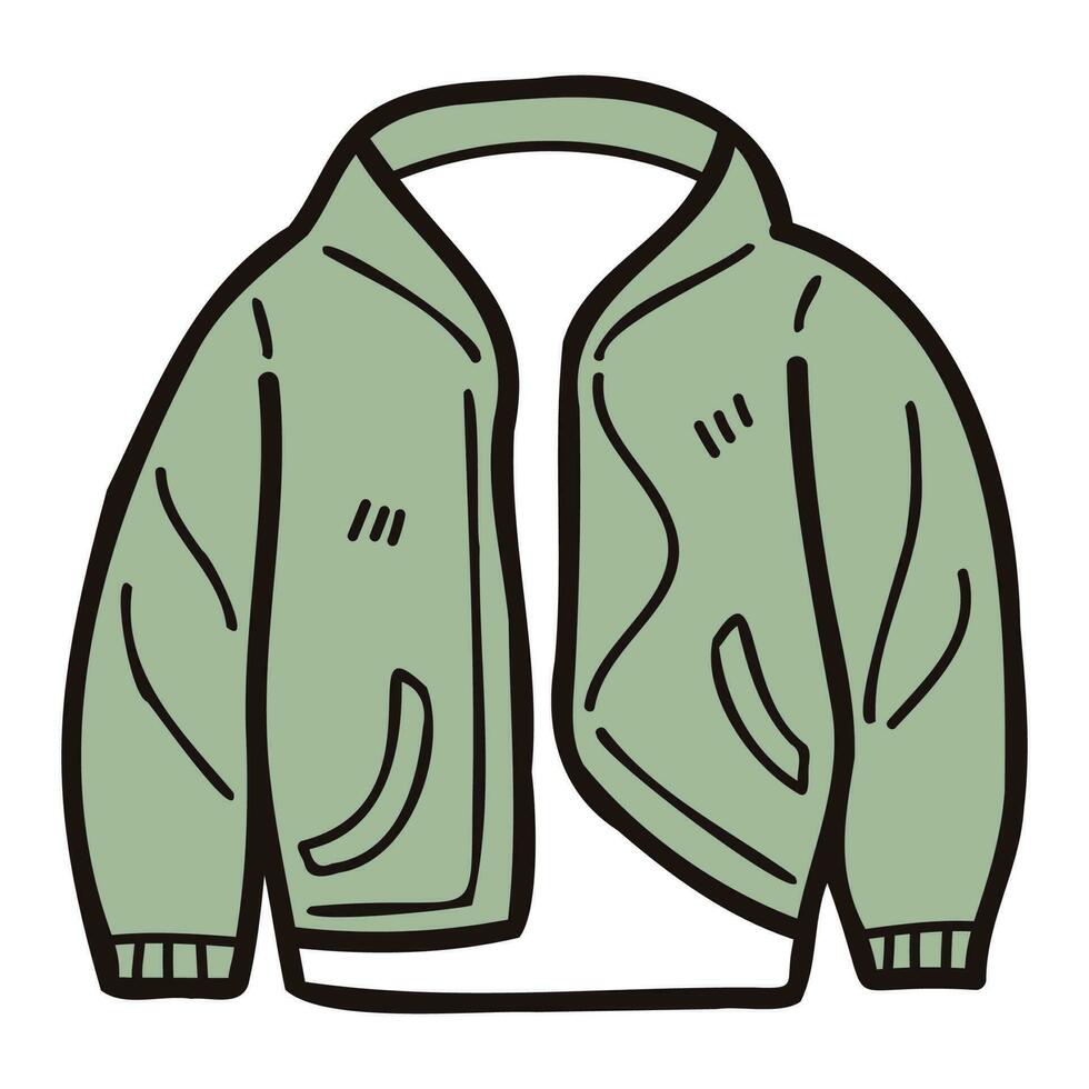 mano dibujado linda chaquetas para hombres en garabatear estilo vector